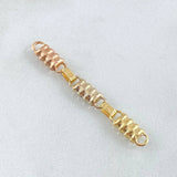 Charm Rustic Scrap Smooth Barrel 0.85gr / 1.6in / Three Links 18K Gold