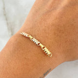 Charm Rustic Scrap Smooth Barrel 0.85gr / 1.6in / Three Links 18K Gold