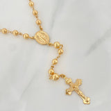 Rosario Virgen Milagrosa Cruz Cristo 13.8 g / 23 1/2 in / 5-6mm mm Oro Amarillo 18K