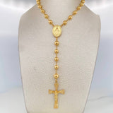 Rosario Virgen Milagrosa Cruz Cristo 18.3 g / 25 1/4 in / 6-7mm mm Oro Amarillo 18K