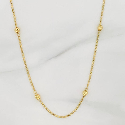 Cadena Espiga 2.9 g / 17 in / 4 mm Oro Amarillo 18K