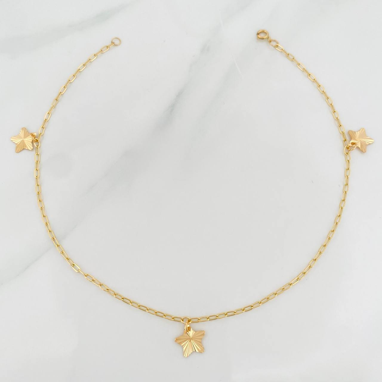 Tobillera Cajón Dijes 1.85 g / 9 3/4 in / 1.6 mm Oro Amarillo 18K