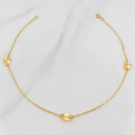 Anklet Box Pendants 1.7 g / 9 3/4 in / 1.6 mm Yellow Gold 18K