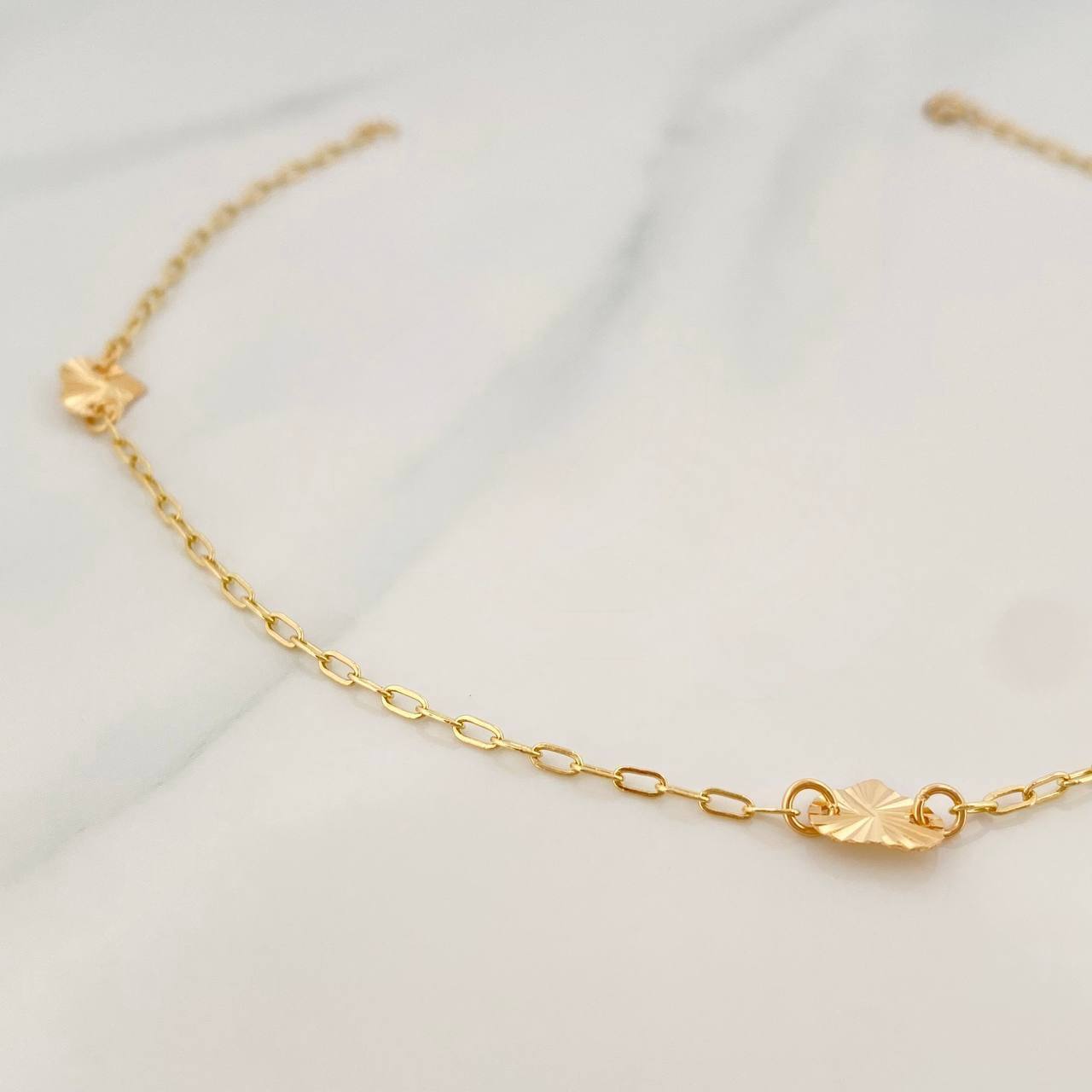 Tobillera Cajón Dijes 1.7 g / 9 3/4 in / 1.6 mm Oro Amarillo 18K