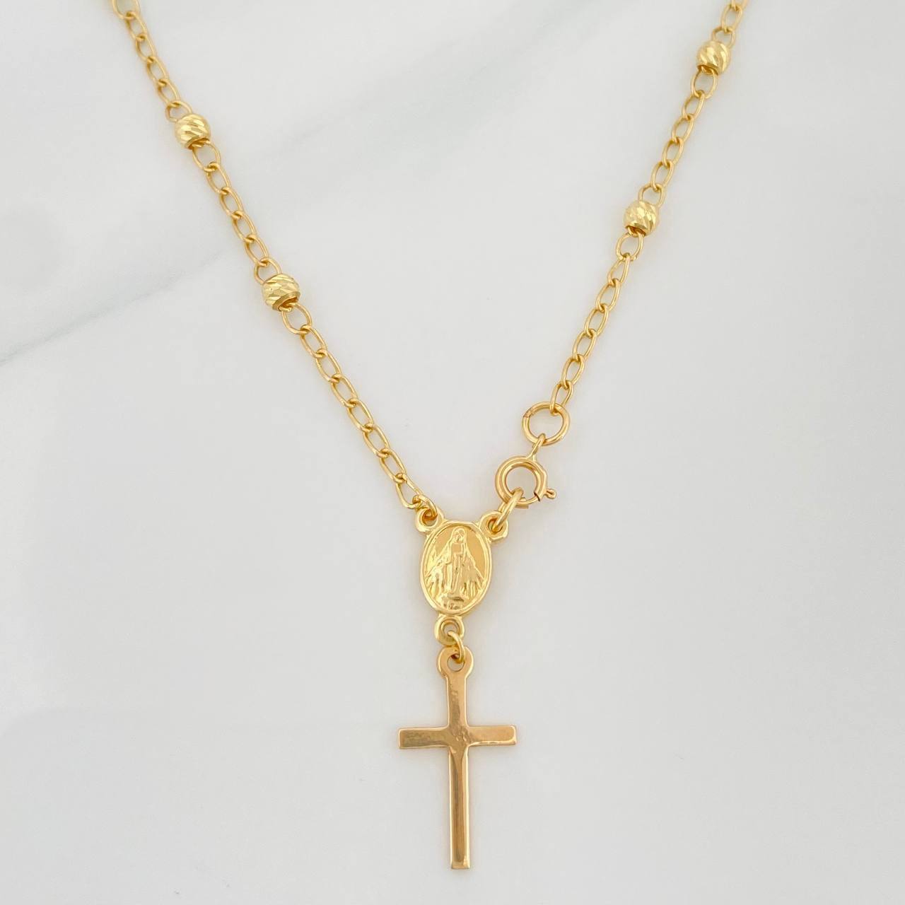Tobillera Denario Virgen Milagrosa 2.3 g / 7 3/4 in / 3 mm Oro Amarillo 18K