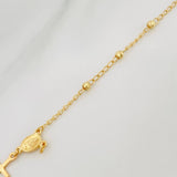 Tobillera Denario Virgen Milagrosa 2.3 g / 7 3/4 in / 3 mm Oro Amarillo 18K