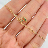 Tobillera Cajón Corazón 1.85 g / 9 3/4 in / 4 mm Oro Amarillo 18K