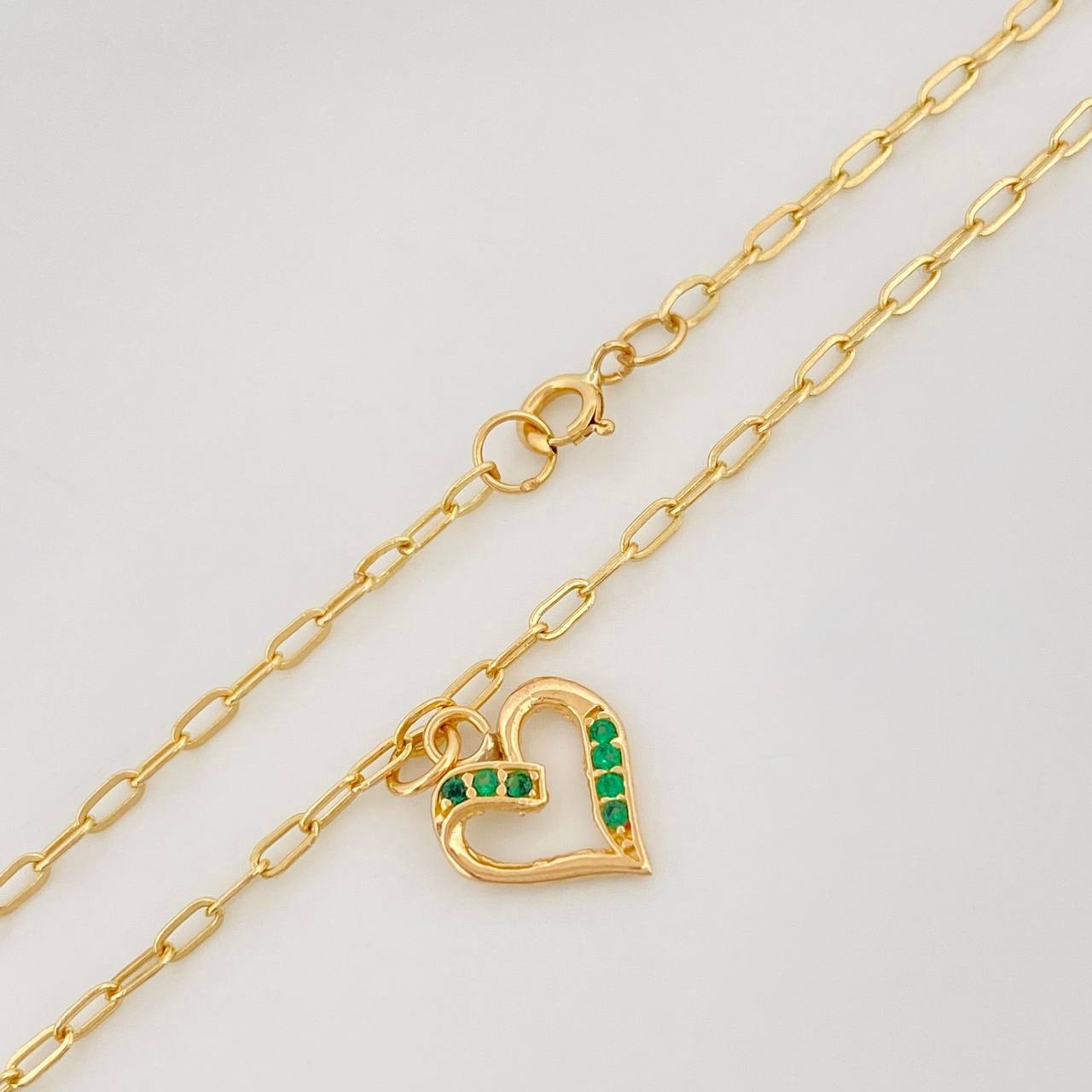 Tobillera Cajón Corazón 1.85 g / 9 3/4 in / 4 mm Oro Amarillo 18K