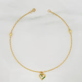 Tobillera Cajón Corazón 1.85 g / 9 3/4 in / 4 mm Oro Amarillo 18K