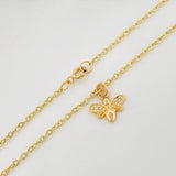Tobillera Aro Seguido Mariposa 1.75 g / 9 3/4 in / 4 mm Oro Amarillo 18K