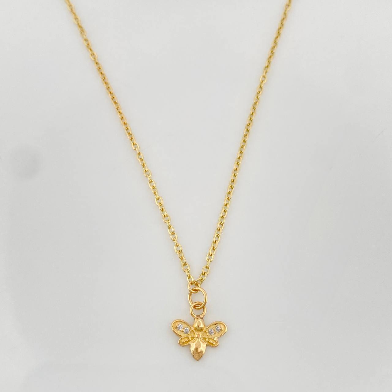 Tobillera Aro Seguido Mariposa 1.75 g / 9 3/4 in / 4 mm Oro Amarillo 18K