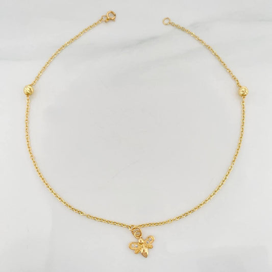 Classic Link Anklet Butterfly 1.75 g / 9 3/4 in / 4 mm Yellow Gold 18K