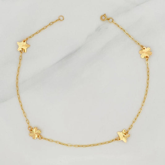 Anklet Box Pendants 1.9 g / 9 3/4 in / 1.5 mm Yellow Gold 18K