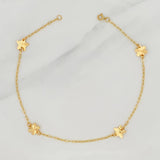 Tobillera Cajón Dijes 1.9 g / 9 3/4 in / 1.5 mm Oro Amarillo 18K