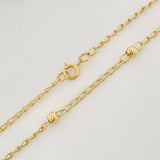 Tobillera Espiga Bolas 1.65 g / 9 3/4 in / 3 mm Oro Amarillo 18K