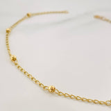 Tobillera Espiga Bolas 1.65 g / 9 3/4 in / 3 mm Oro Amarillo 18K