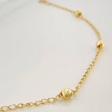 Tobillera Espiga Bolas 1.95 g / 9 3/4 in / 4 mm Oro Amarillo 18K