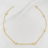 Tobillera Espiga Bolas 1.95 g / 9 3/4 in / 4 mm Oro Amarillo 18K