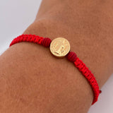 Woven Red Bracelet San Benito 0.6gr / 0.2in / 18K Gold $