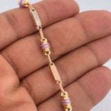 Rustic Rectangular Link Anklet 6.05gr / 10.3in / 18K Gold $