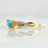 Solitaire Heart Linear Ring 1.95gr / Size 7 1/4 / 18K Gold