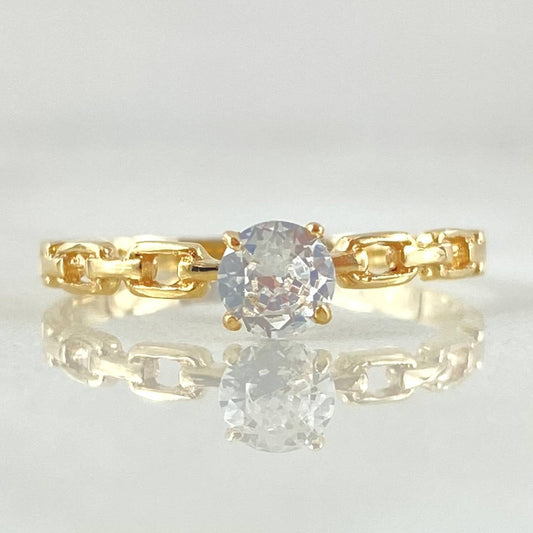 Anillo Solitario Cubano 1.4gr / T7 1/4 / Oro Amarillo 18K
