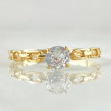 Anillo Solitario Cubano 1.4gr / T7 1/4 / Oro Amarillo 18K