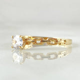Anillo Solitario Cubano 1.4gr / T7 1/4 / Oro Amarillo 18K