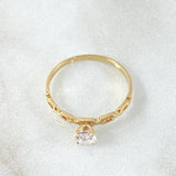 Anillo Solitario Cubano 1.4gr / T7 1/4 / Oro Amarillo 18K