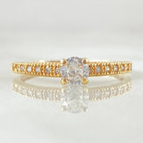 Solitaire Churumbela Ring 1.35gr / Size 5 1/2 / 18K Yellow Gold