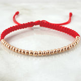 Red Polished Beads Bracelet 1.5gr / 18K Rose Gold *