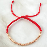 Red Polished Beads Bracelet 1.5gr / 18K Rose Gold *