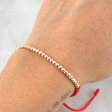 Red Polished Beads Bracelet 1.5gr / 18K Rose Gold *