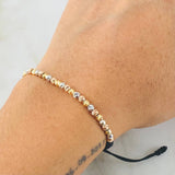 Black Beads Diamond Cut Bracelet 1.8gr / Three 18K Golds *