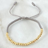Gray Beads Diamond Cut Bracelet 1.8gr / 18K Yellow Gold *