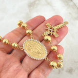 Cross Rosary Miraculous Cross 28.1gr / 23.6in / 18K Gold ©