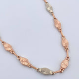 Rustic Chain Link 12.05gr / 21.9in / Two Tone White Rose 18K $
