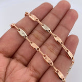 Rustic Chain Link 11.2gr / 22.0in / Two Tone White Rose 18K $