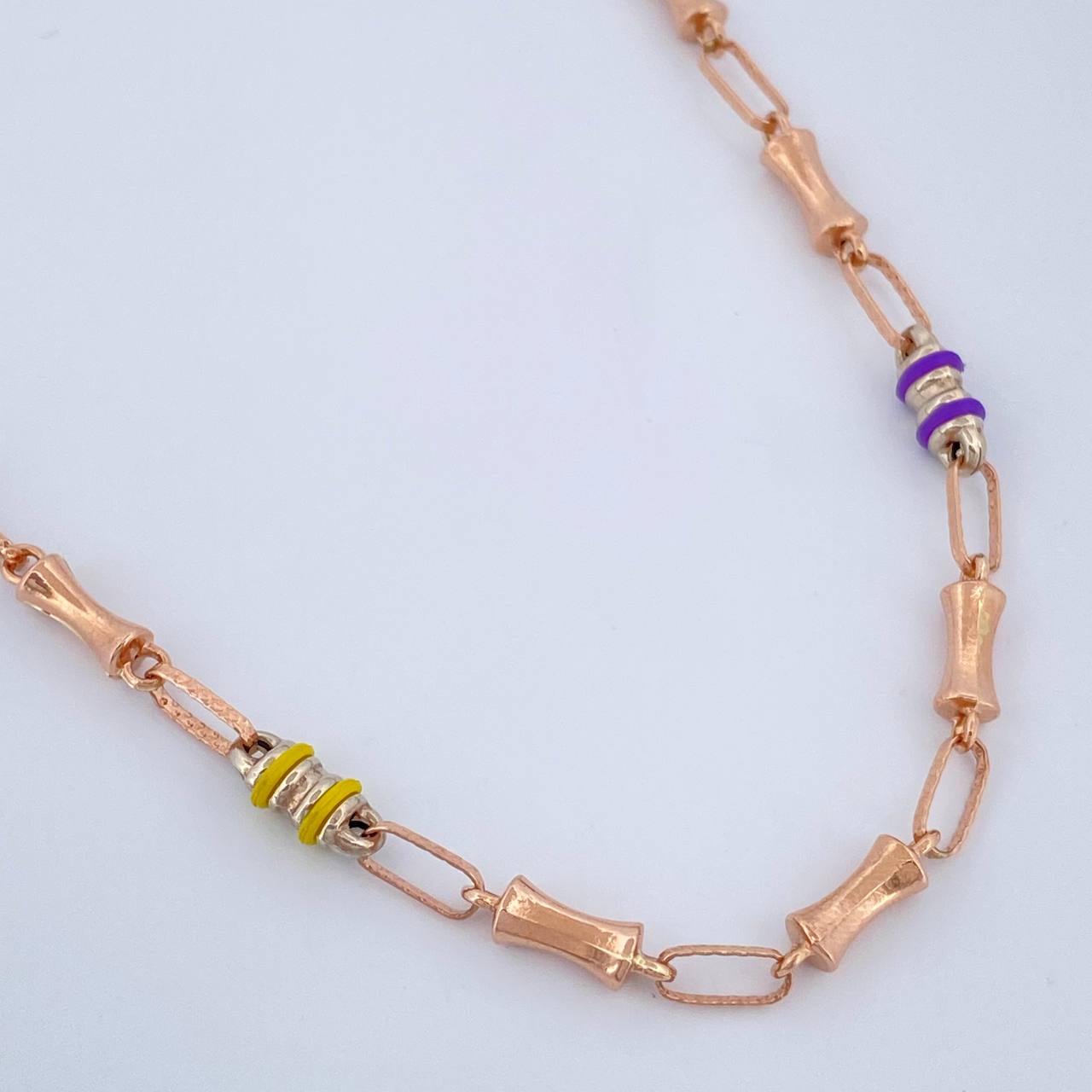 Cadena Reloj De Arena 8.15gr / 56.2cm / Dos Oros Blanco Rosa 18K $