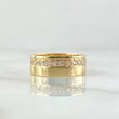 Basteada Band Ring 4gr / Size 5 1/2 / White Zircons 18K Yellow Gold