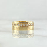 Basteada Band Ring 4gr / Size 5 1/2 / White Zircons 18K Yellow Gold