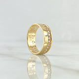 Basteada Band Ring 4gr / Size 5 1/2 / White Zircons 18K Yellow Gold