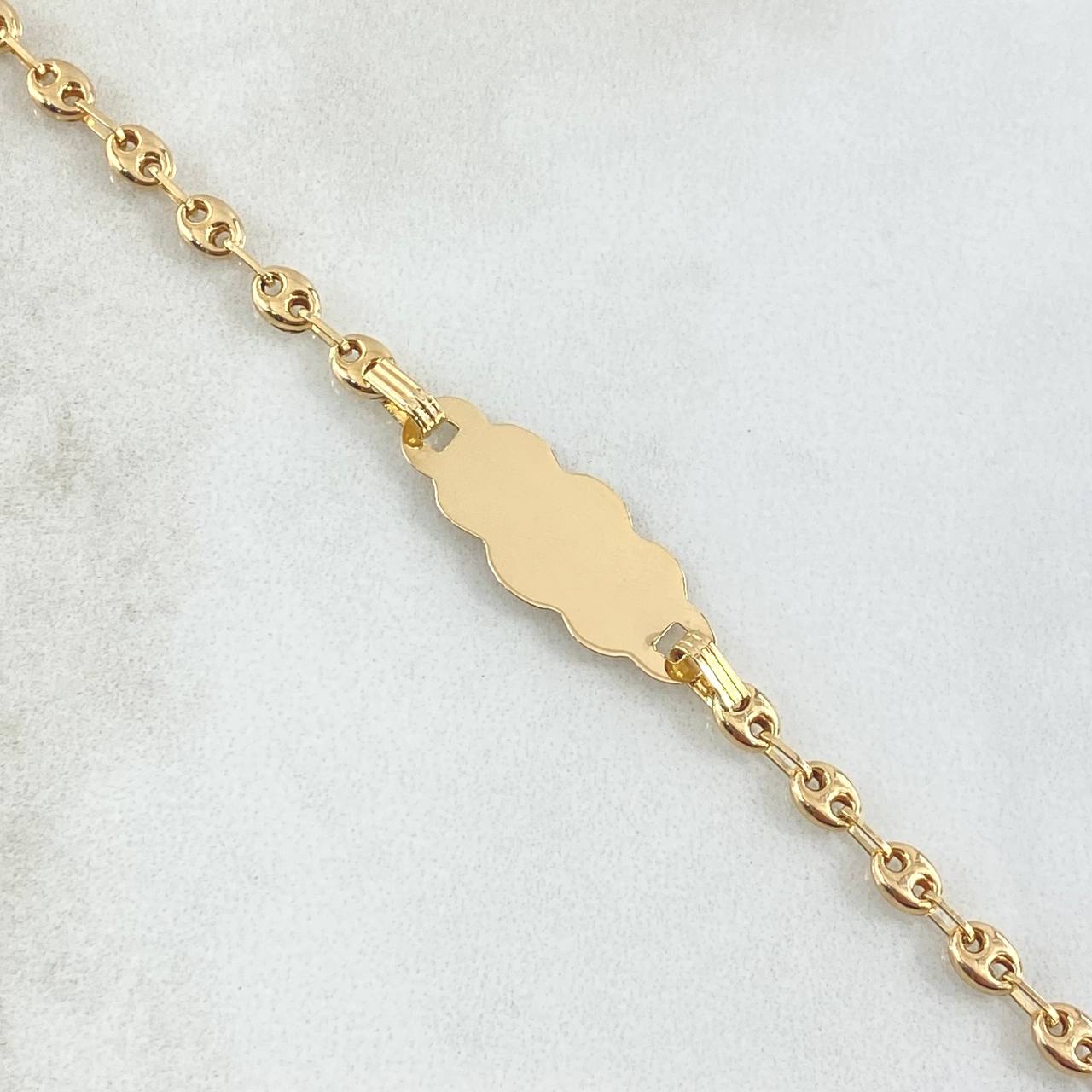 Pulso Bebé GC Placa Nube 1.9gr / 14cm / 3.3mm Liso Oro Amarillo 18K ©