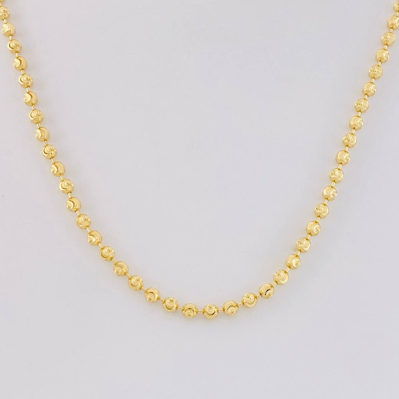 Cadena Militar Diamantada Media Luna 8.15 g / 16 1/4 in / 2.4 mm Oro Amarillo 18K