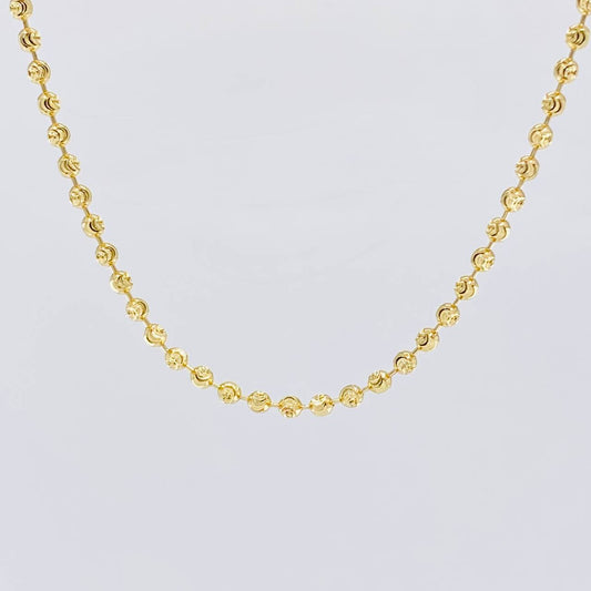 Cadena Militar Diamantada Media Luna 10.35 g / 20 in / 2.4 mm Oro Amarillo 18K