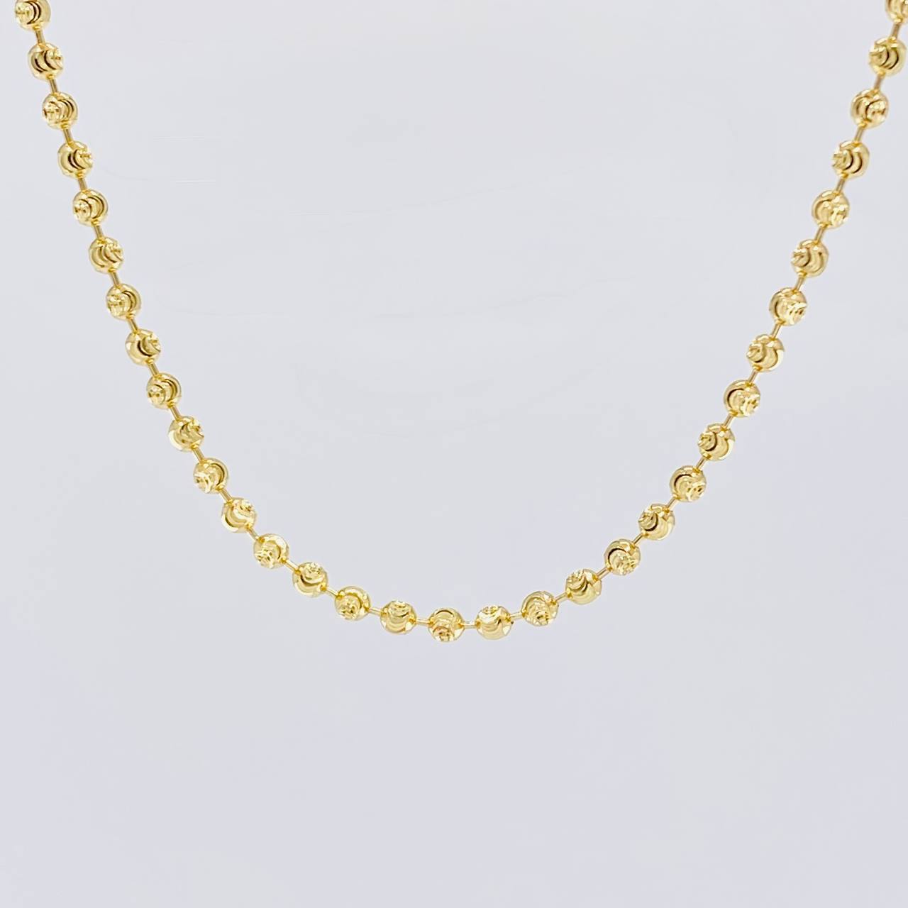 Cadena Militar Diamantada Media Luna 14.2 g / 28 1/4 in / 2.4 mm Oro Amarillo 18K