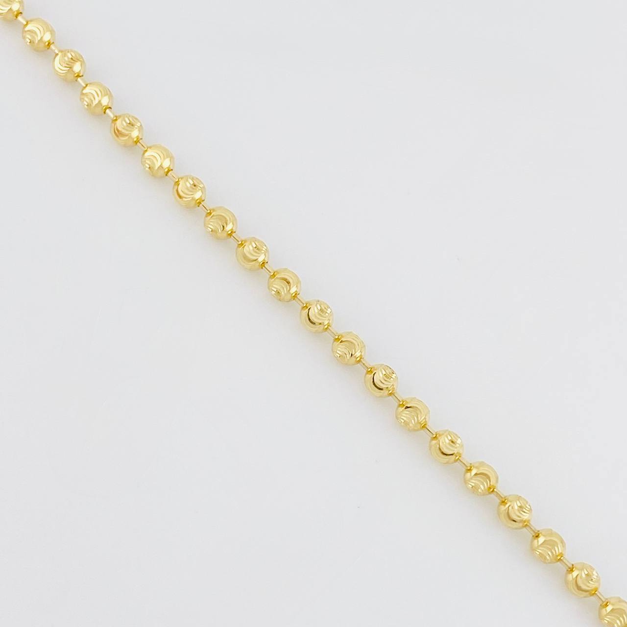 Cadena Militar Diamantada Media Luna 14.2 g / 28 1/4 in / 2.4 mm Oro Amarillo 18K