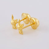 Stud Earrings Easter Bunny 0.6 g / in / 6.3 mm Yellow Gold 18K