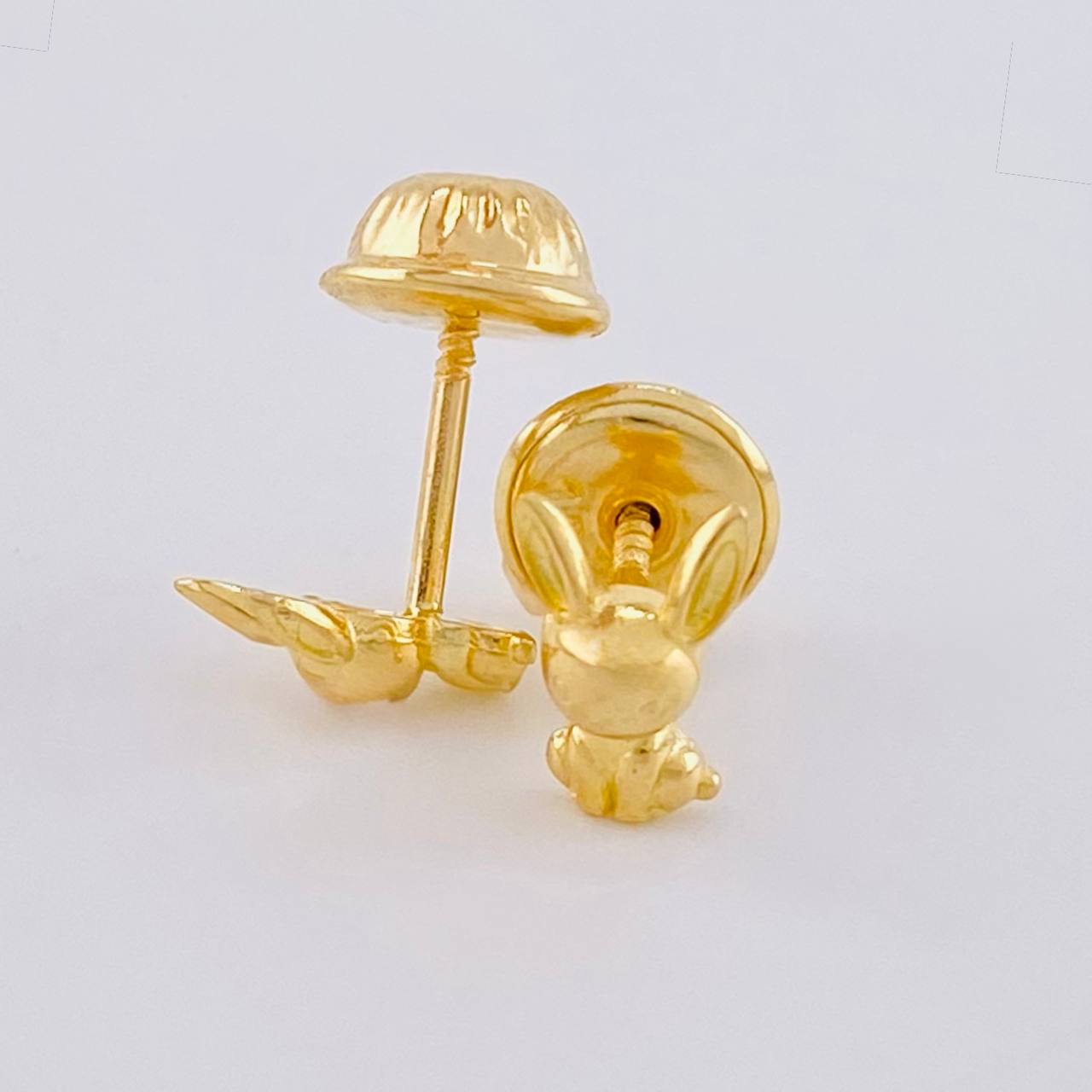 Stud Earrings Easter Bunny 0.6 g / in / 6.3 mm Yellow Gold 18K