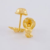 Stud Earrings Easter Bunny 0.6 g / in / 6.3 mm Yellow Gold 18K